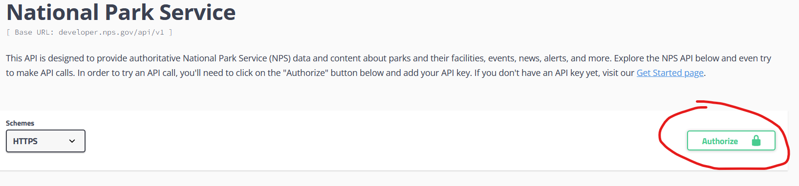 NPS API Authorize